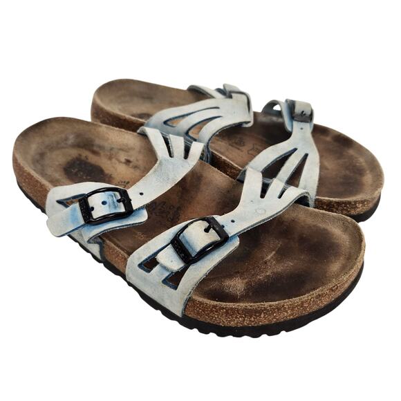 Birkenstock Women's Granada Leather Sandals Faded Blue Size 37 / 7 - Picture 1 of 8